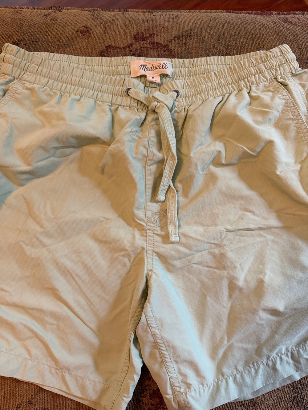 Madewell Men's Sage Green Elastic Drawstring Hybrid Shorts